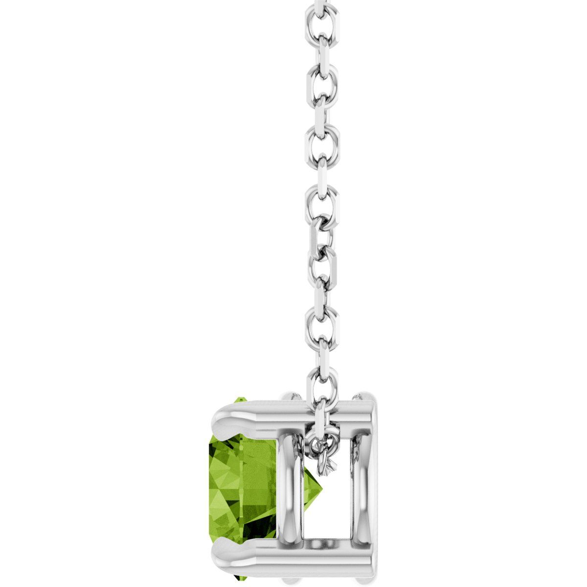 Solitaire Slide Necklace or Pendant - Natural Peridot