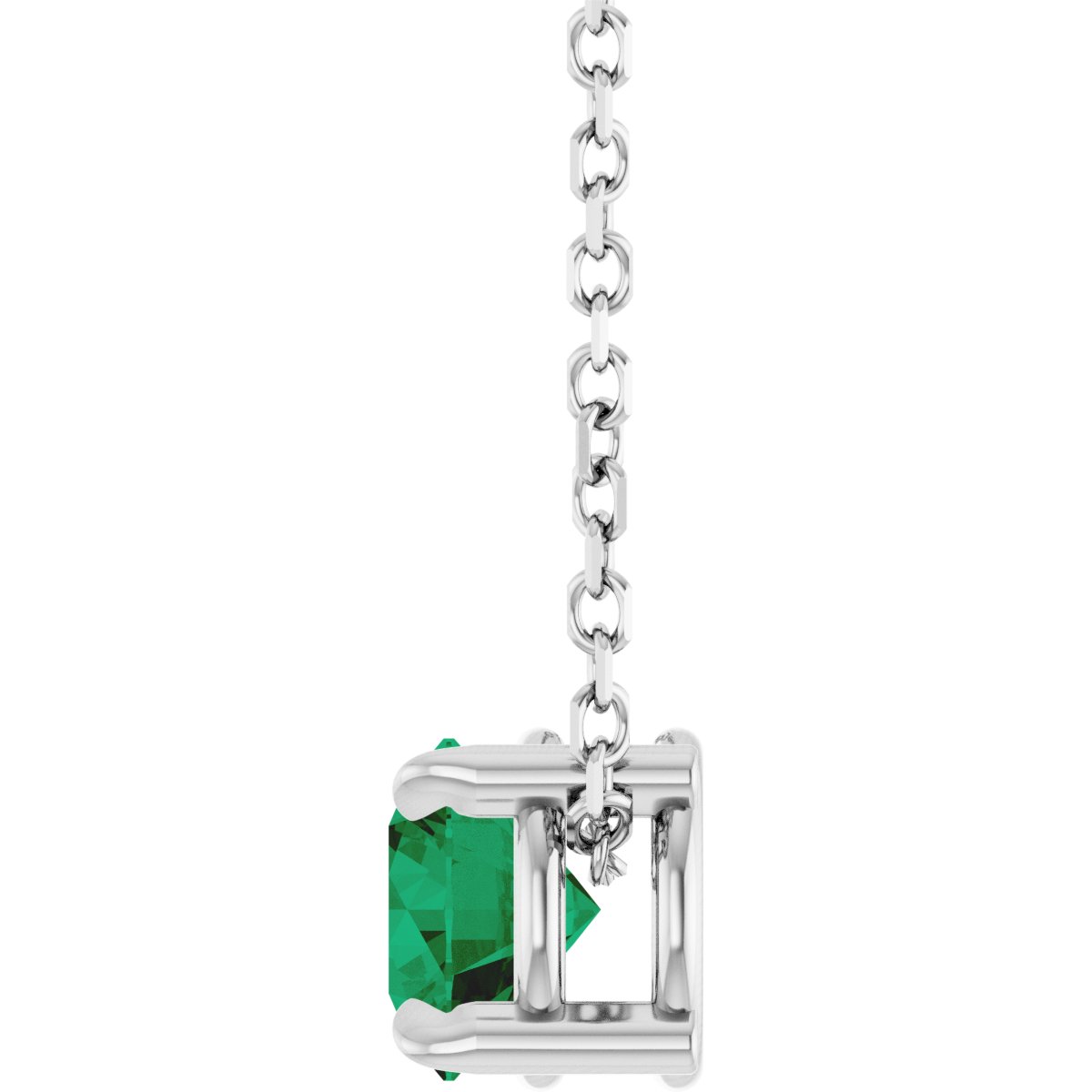 Solitaire Slide Necklace or Pendant - Natural Emerald