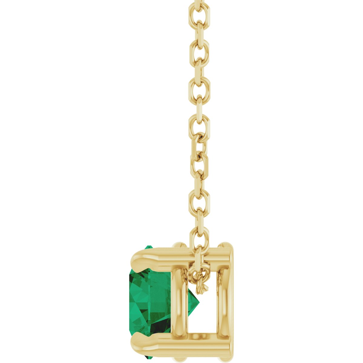 Solitaire Slide Necklace or Pendant - Natural Emerald