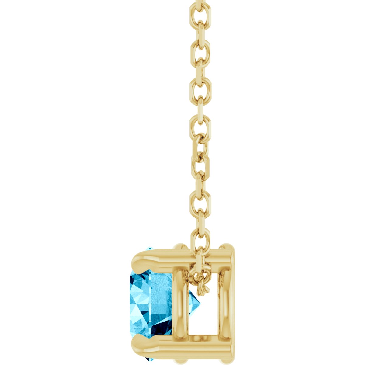 Solitaire Slide Necklace or Pendant - Natural Aquamarine
