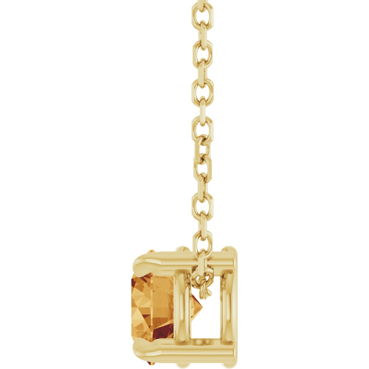 Solitaire Slide Necklace or Pendant - Natural Citrine