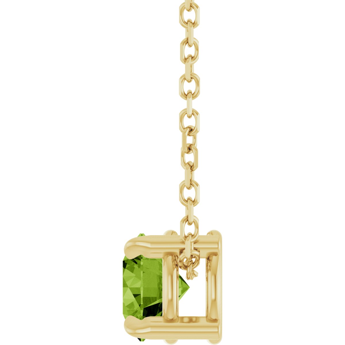 Solitaire Slide Necklace or Pendant - Natural Peridot