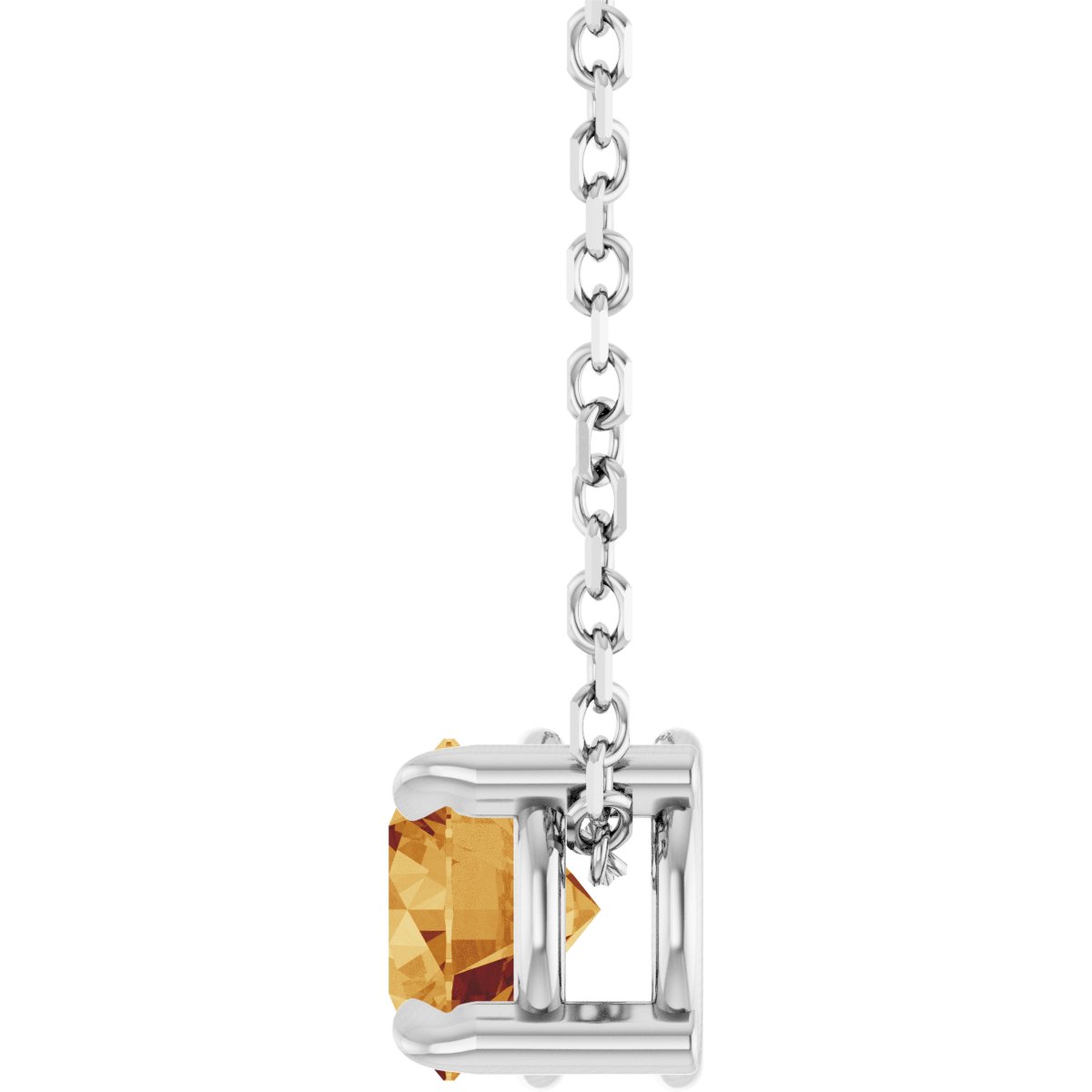 Solitaire Slide Necklace or Pendant - Natural Citrine
