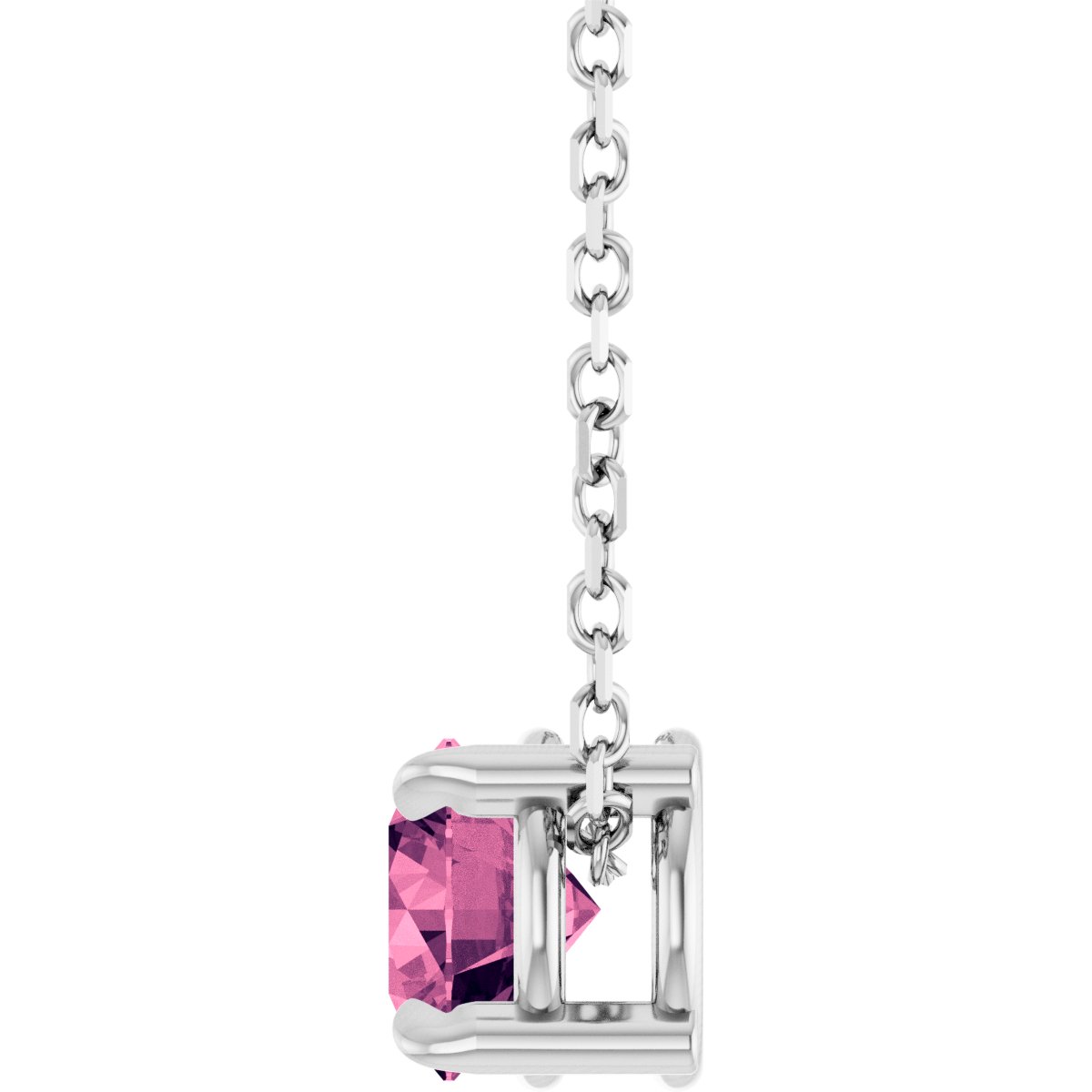 Solitaire Slide Necklace or Pendant - Natural Pink Tourmaline