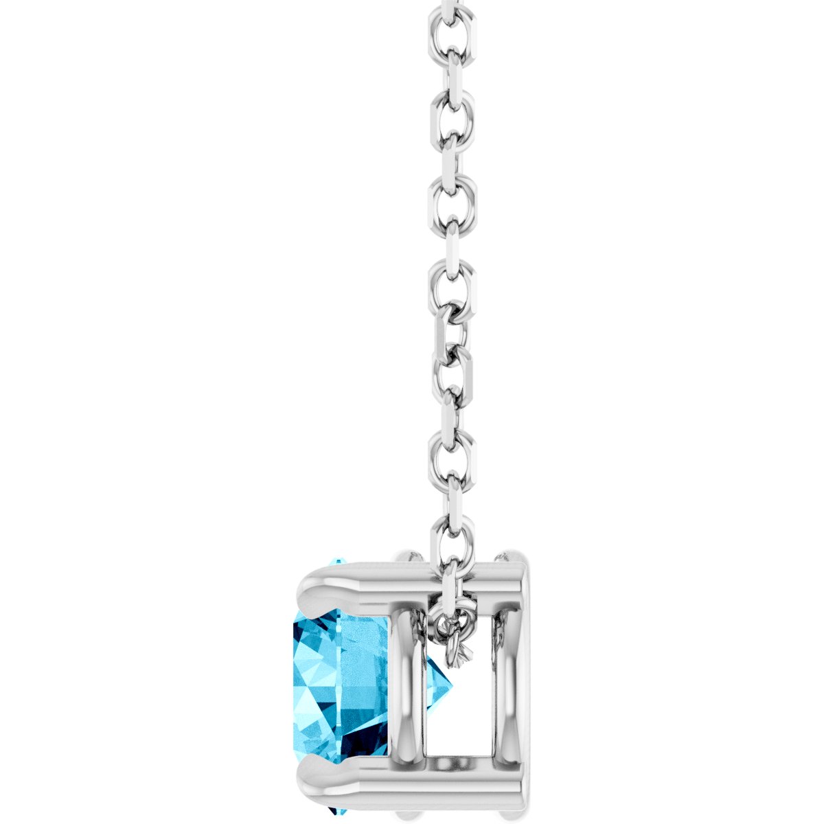 Solitaire Slide Necklace or Pendant - Natural Aquamarine