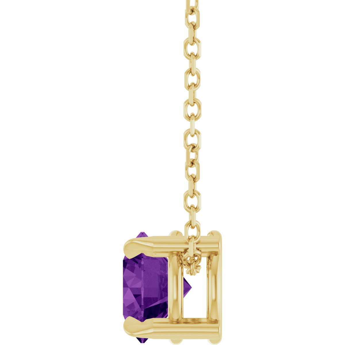 Solitaire Slide Necklace or Pendant - Natural Amethyst