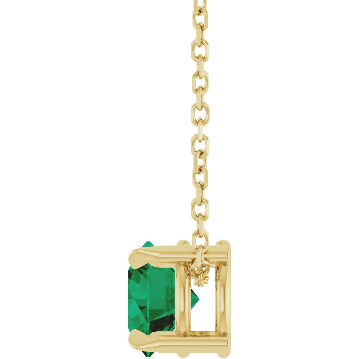 Solitaire Slide Necklace or Pendant - Natural Emerald