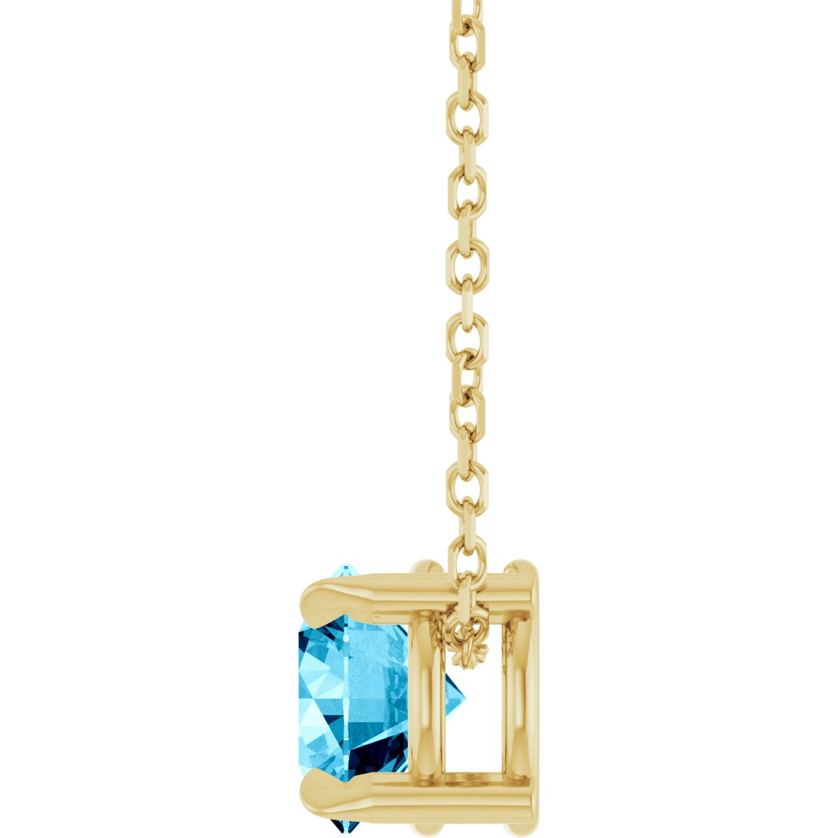 Solitaire Slide Necklace or Pendant - Natural Aquamarine