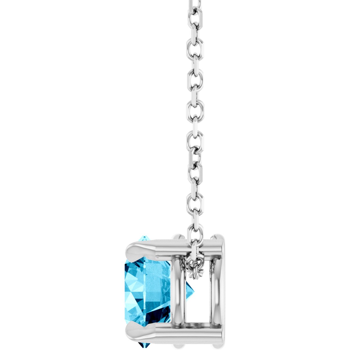 Solitaire Slide Necklace or Pendant - Natural Aquamarine