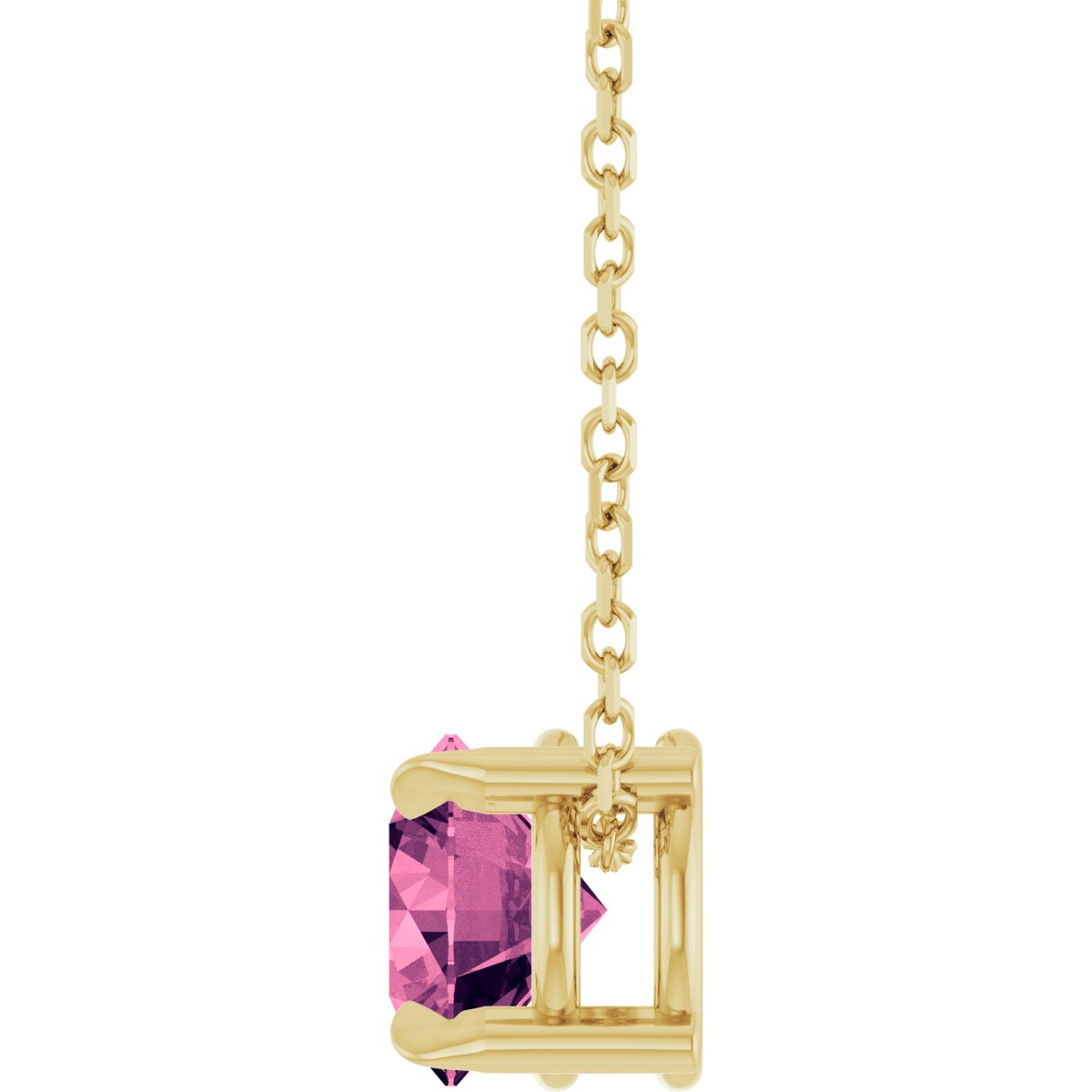 Solitaire Slide Necklace or Pendant - Natural Pink Tourmaline