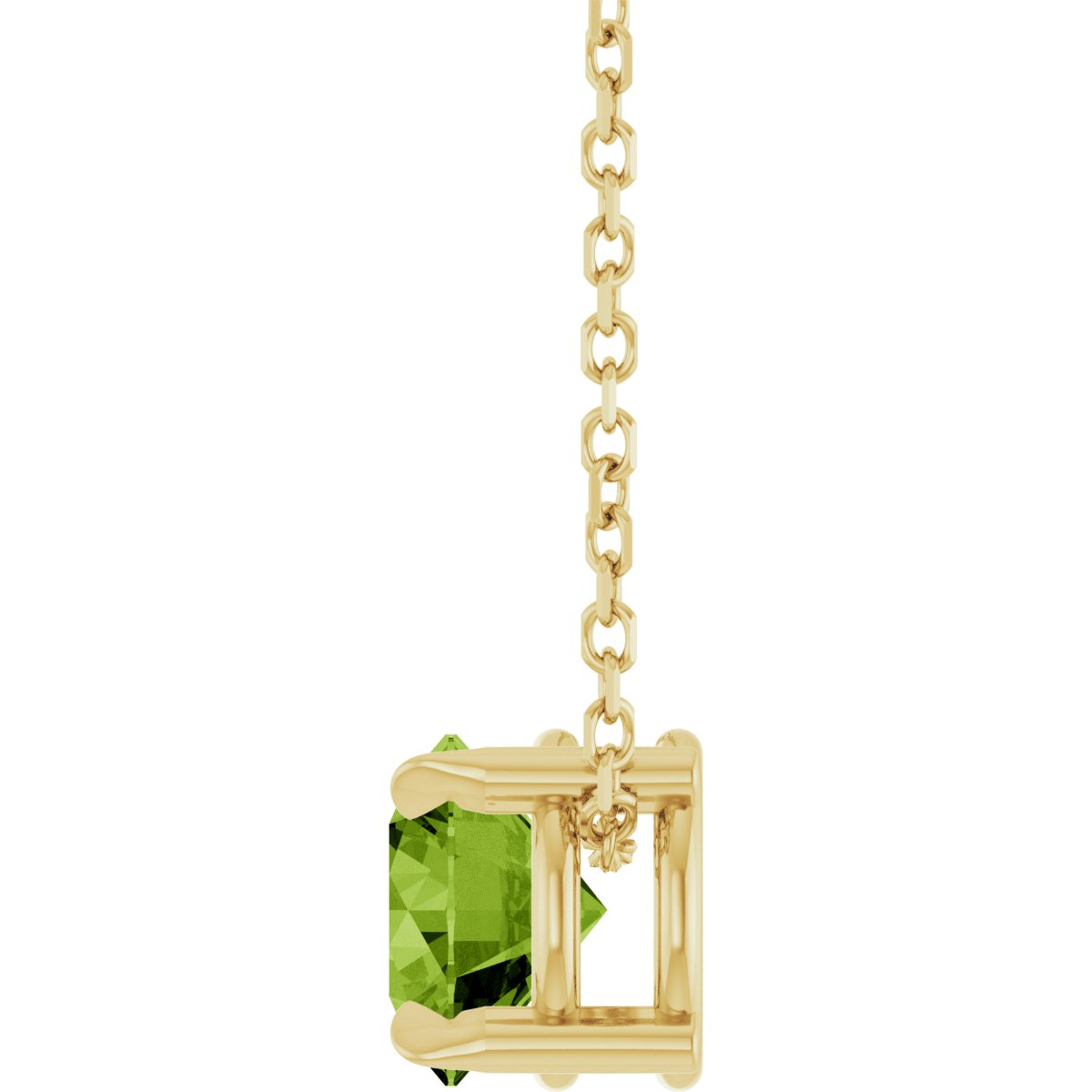 Solitaire Slide Necklace or Pendant - Natural Peridot