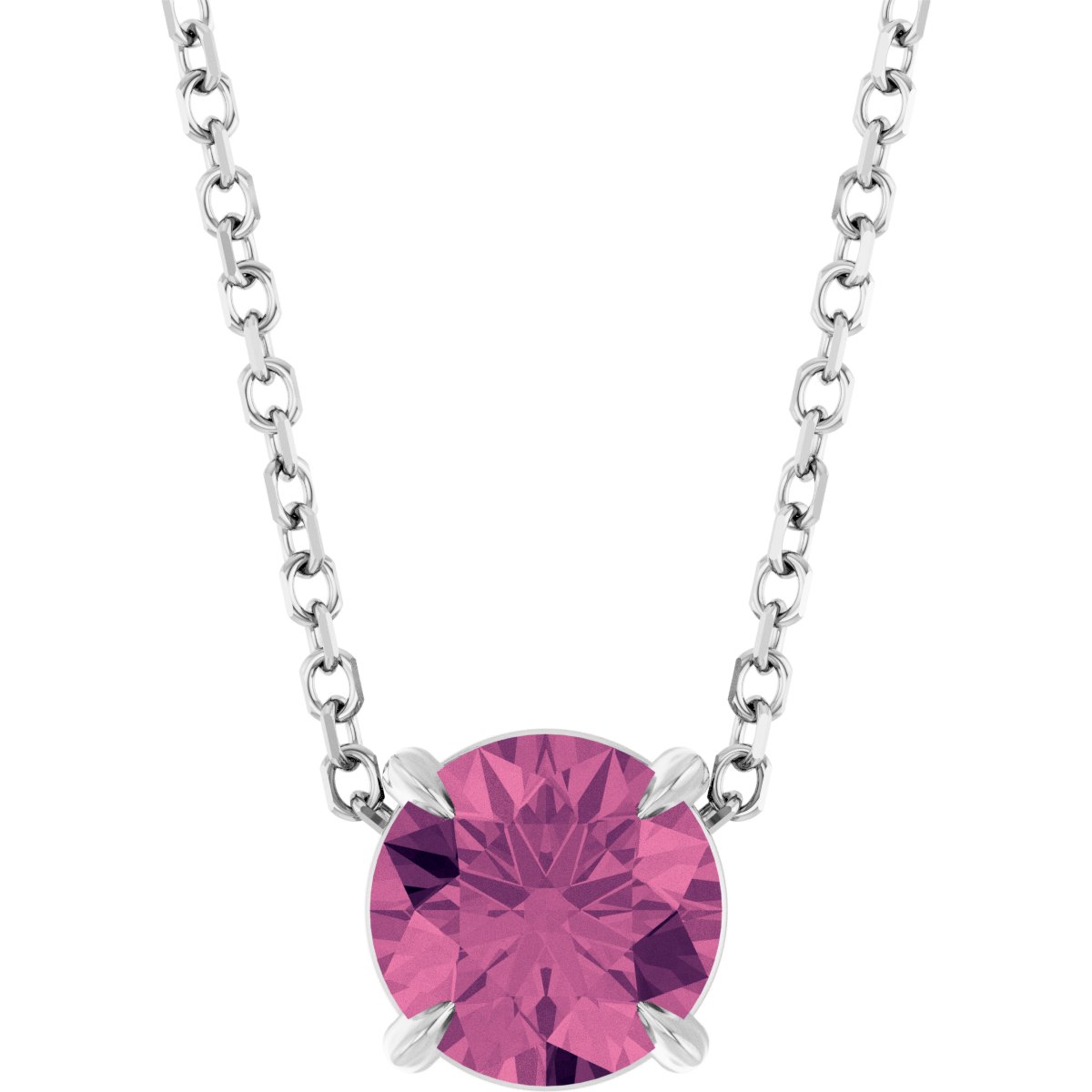 Solitaire Slide Necklace or Pendant - Natural Pink Tourmaline
