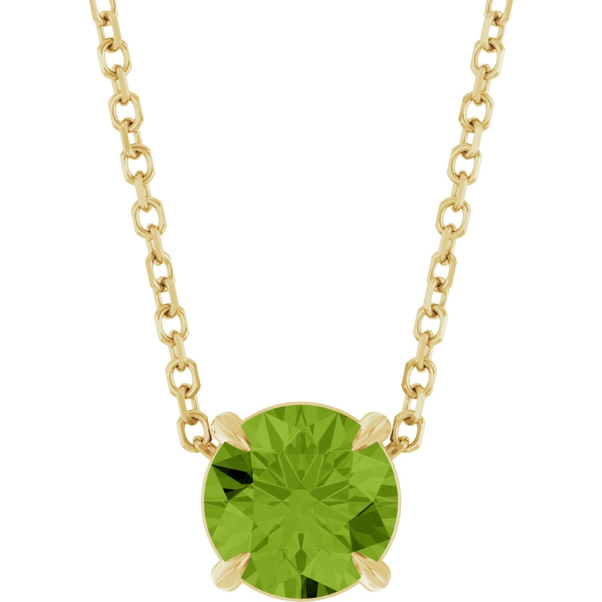 Solitaire Slide Necklace or Pendant - Natural Peridot