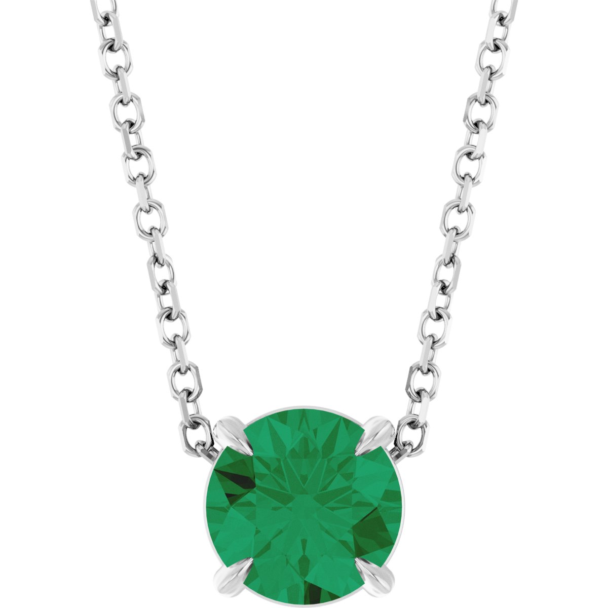 Solitaire Slide Necklace or Pendant - Natural Emerald