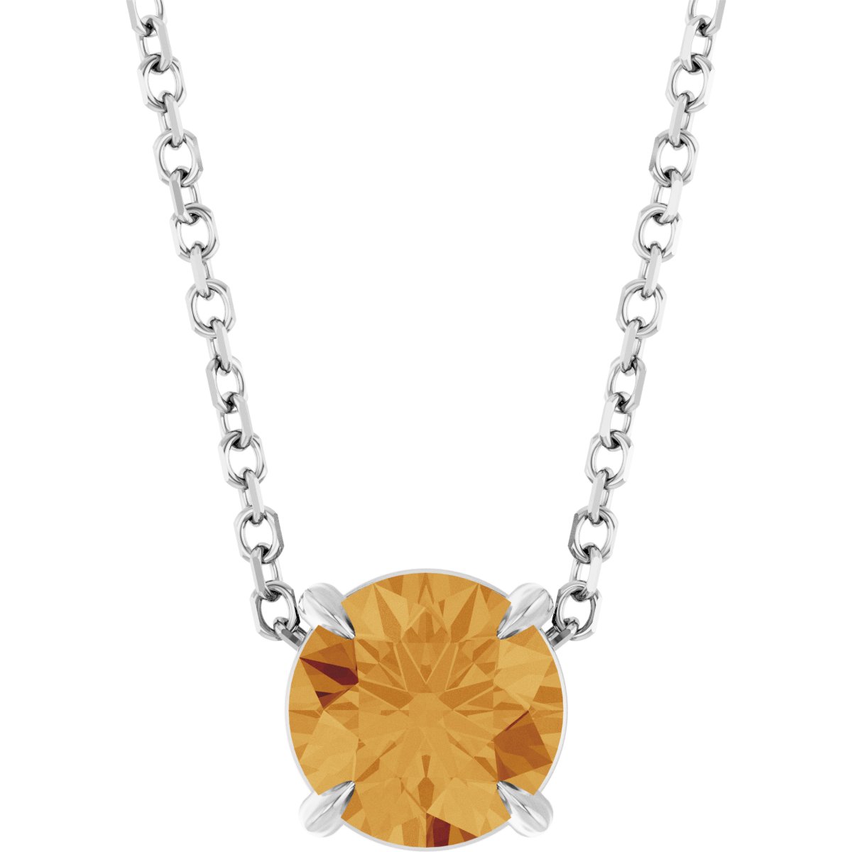 Solitaire Slide Necklace or Pendant - Natural Citrine