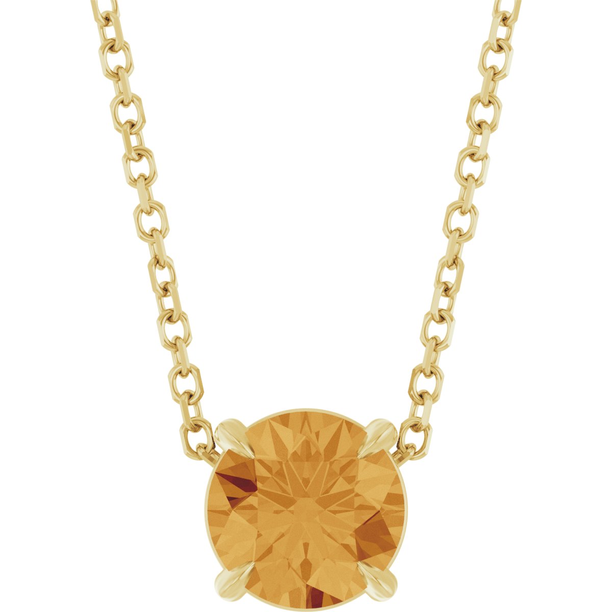 Solitaire Slide Necklace or Pendant - Natural Citrine