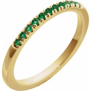 Stackable Ring -  Natural Emerald