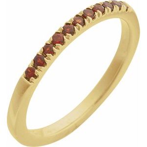 Stackable Ring - Natural Mozambique Garnet