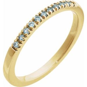 Stackable Ring -  Natural Aquamarine