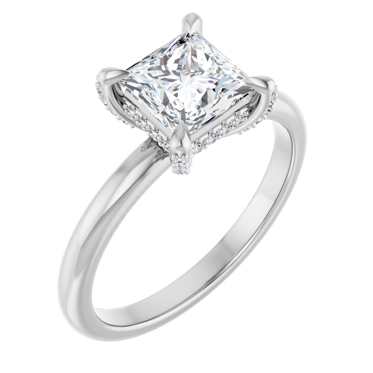 Hidden Halo-Style Engagement Ring