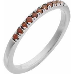Stackable Ring - Natural Mozambique Garnet