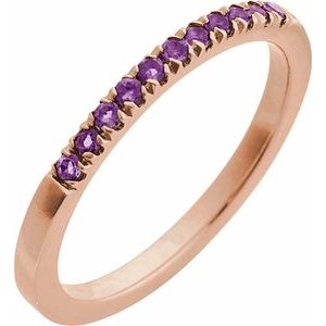 Stackable Ring -  Natural Amethyst
