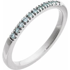 Stackable Ring -  Natural Aquamarine