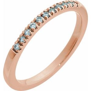 Stackable Ring -  Natural Aquamarine