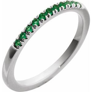 Stackable Ring -  Natural Emerald