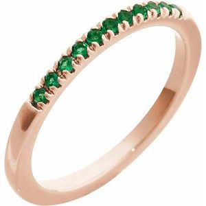 Stackable Ring -  Natural Emerald
