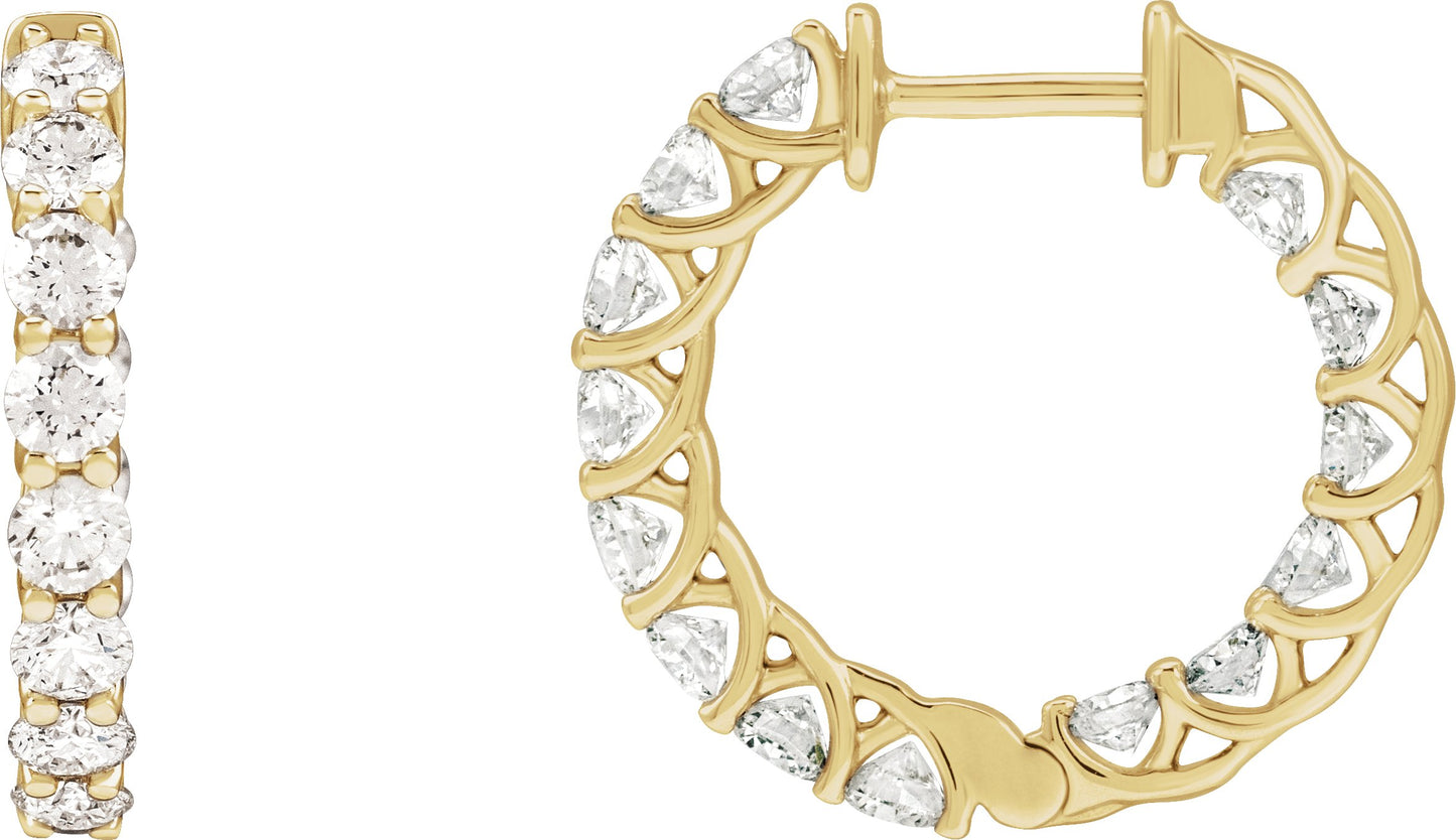 Inside-Outside Hoop Earrings - Natural Diamond