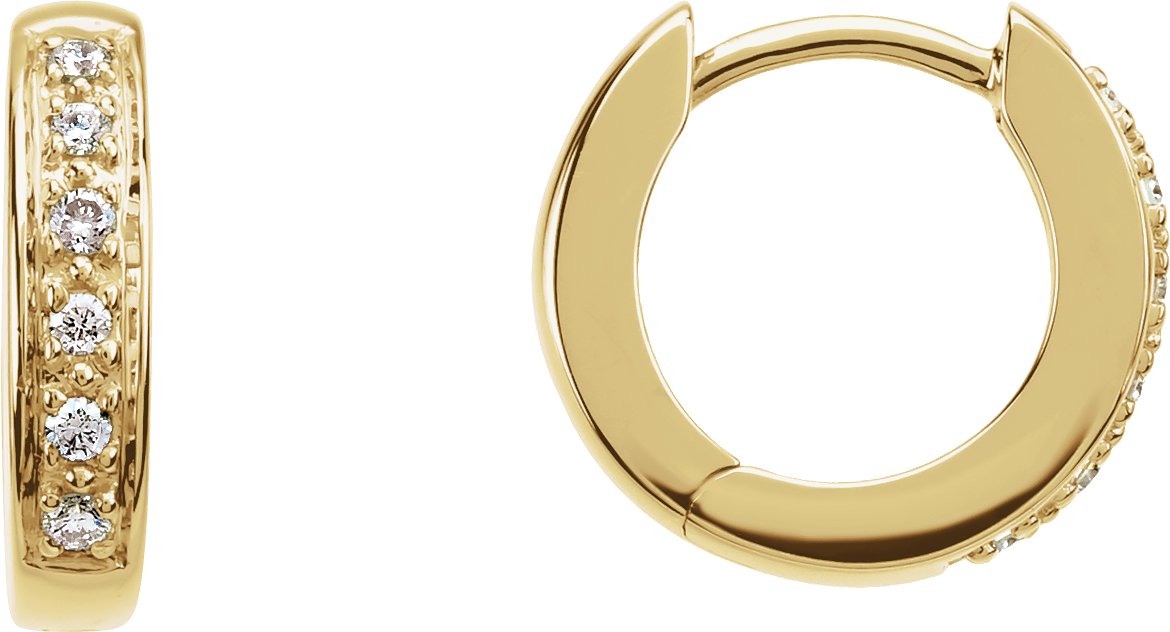 Accented Hoop Earrings - Natural Diamond