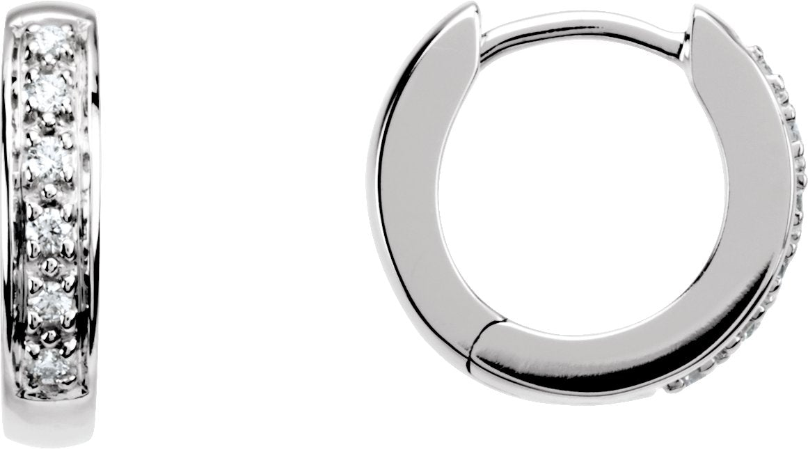 Accented Hoop Earrings - Natural Diamond