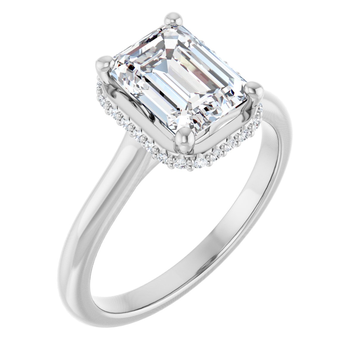 Hidden Halo-Style Engagement Ring