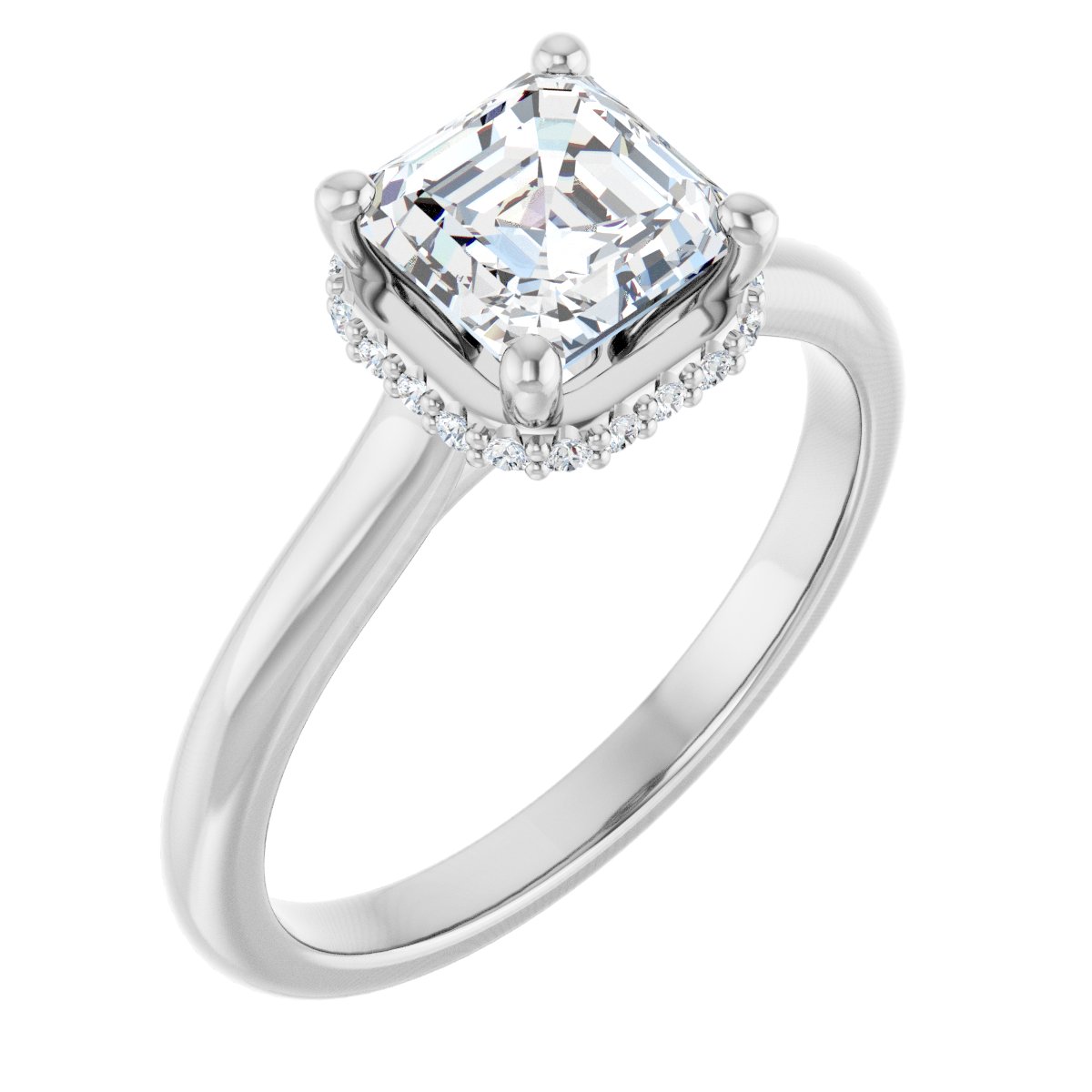 Hidden Halo-Style Engagement Ring