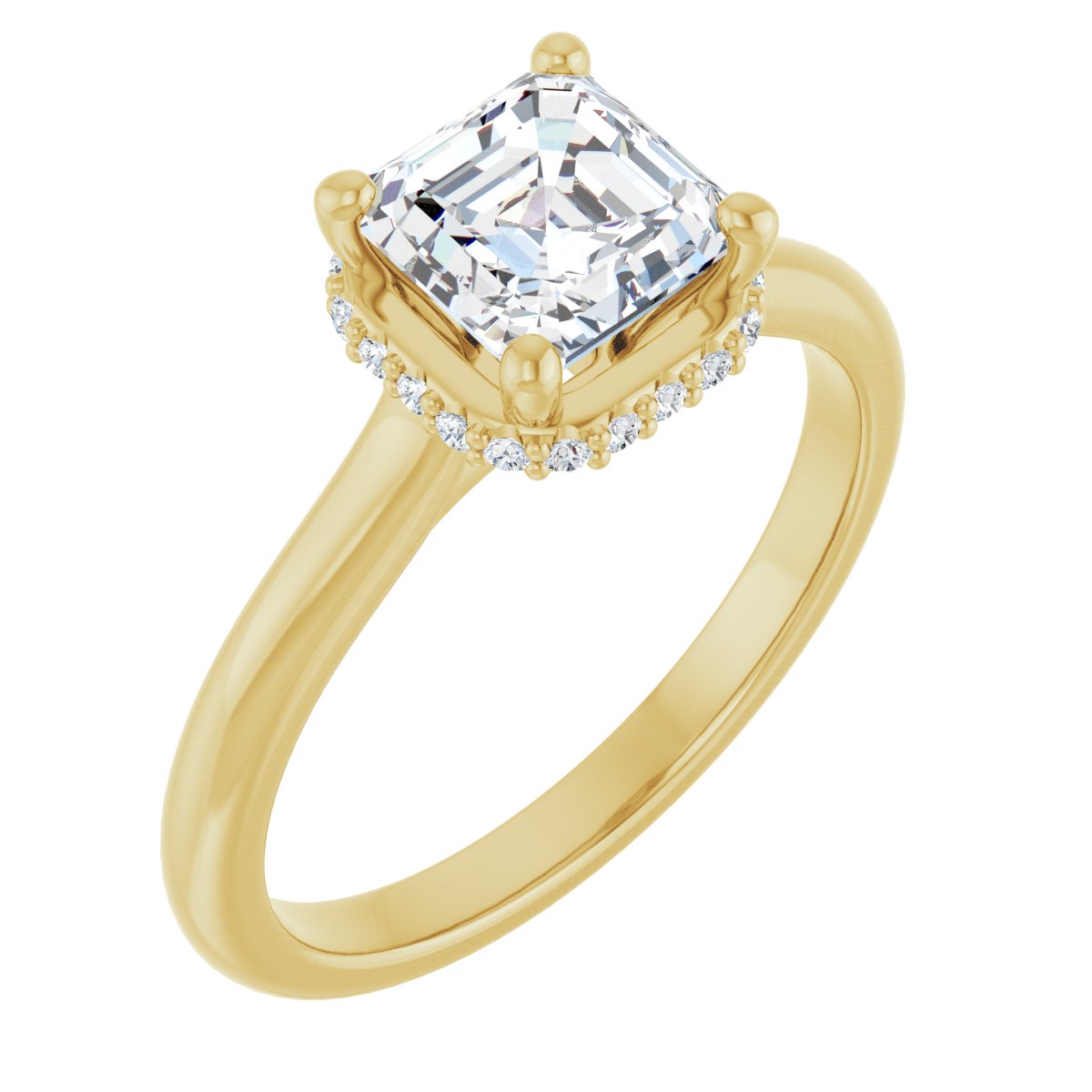 Hidden Halo-Style Engagement Ring