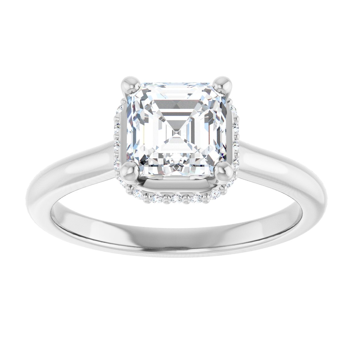 Hidden Halo-Style Engagement Ring