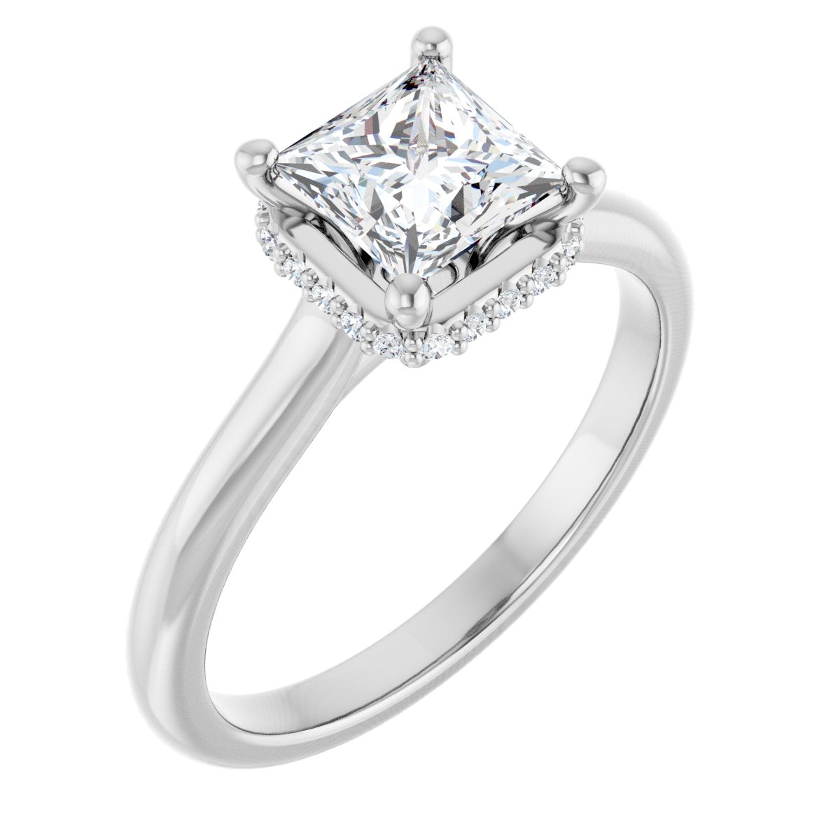 Hidden Halo-Style Engagement Ring