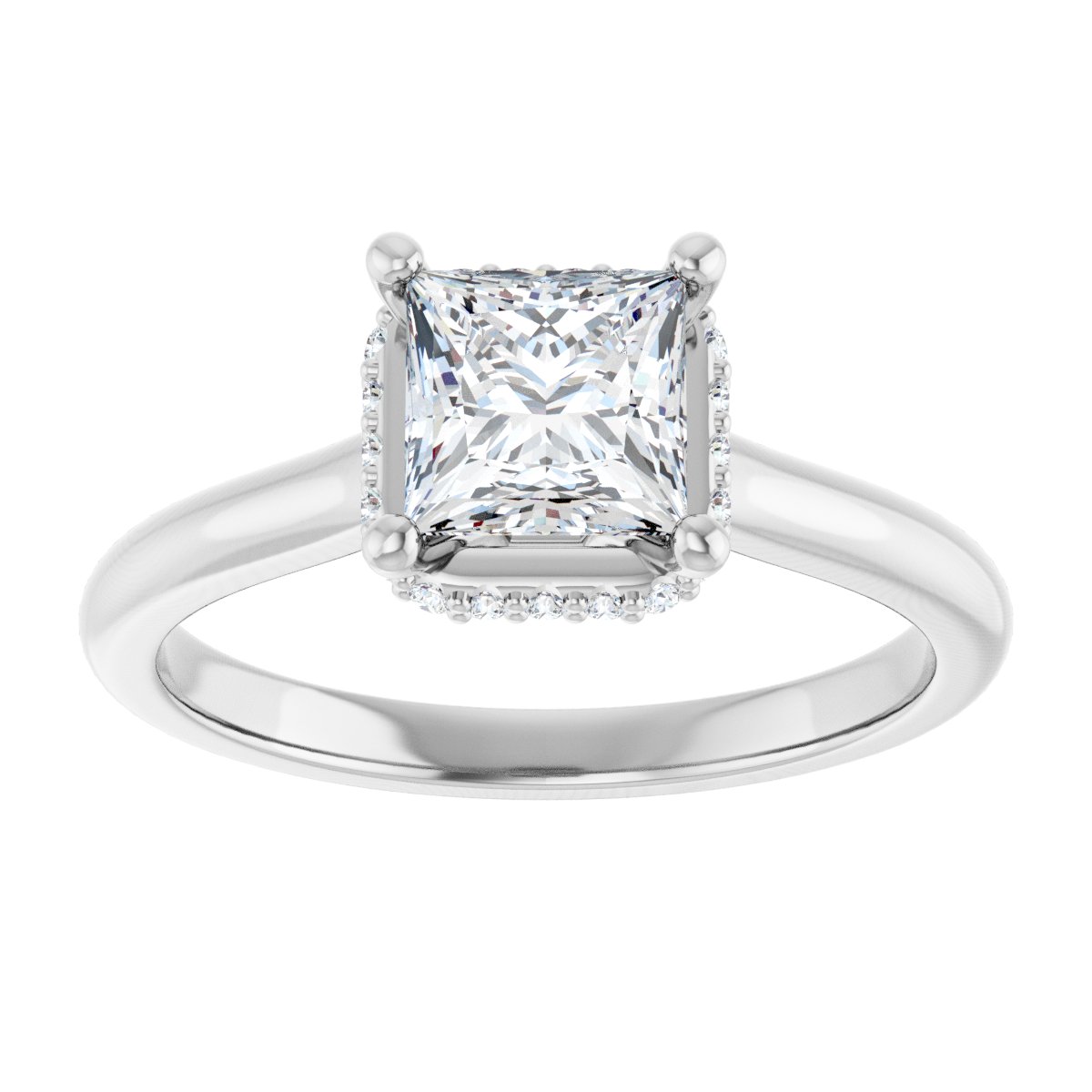 Hidden Halo-Style Engagement Ring