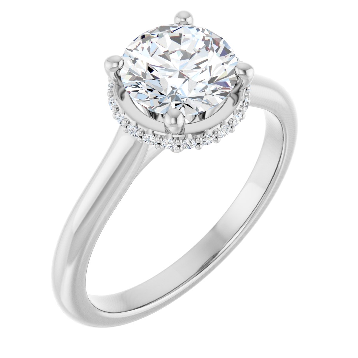 Hidden Halo-Style Engagement Ring