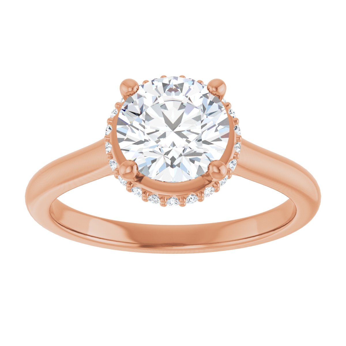 Hidden Halo-Style Engagement Ring