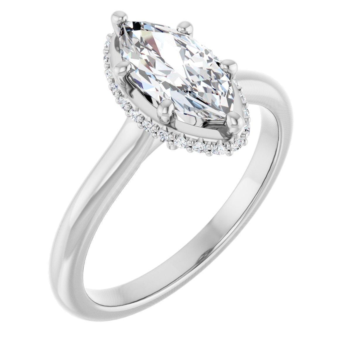 Hidden Halo-Style Engagement Ring