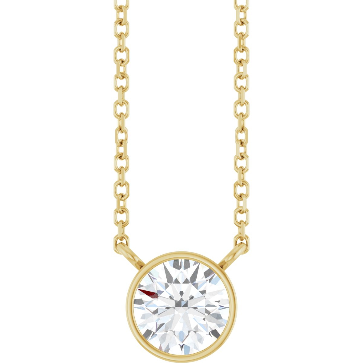 Bezel-Set Lab-Grown Diamond Necklace
