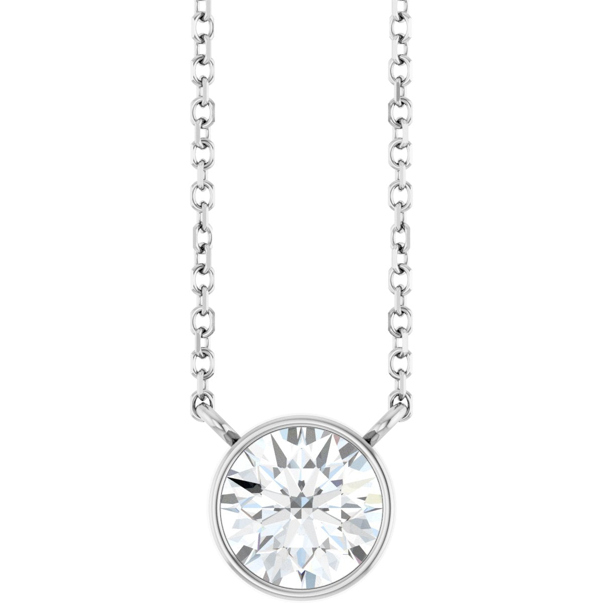 Bezel-Set Lab-Grown Diamond Necklace