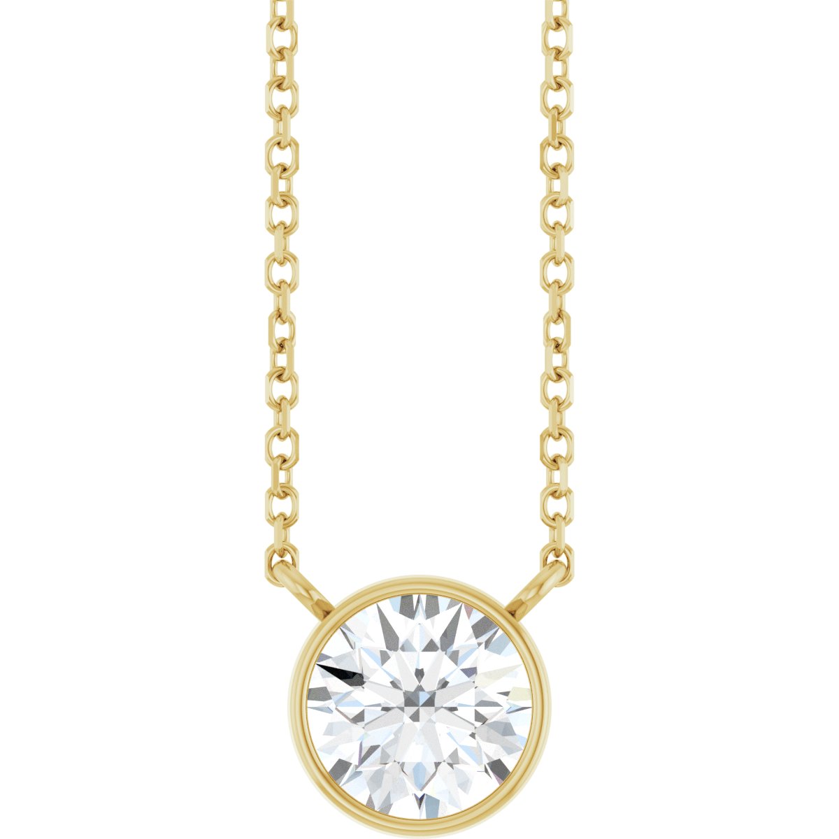 Bezel-Set Lab-Grown Diamond Necklace