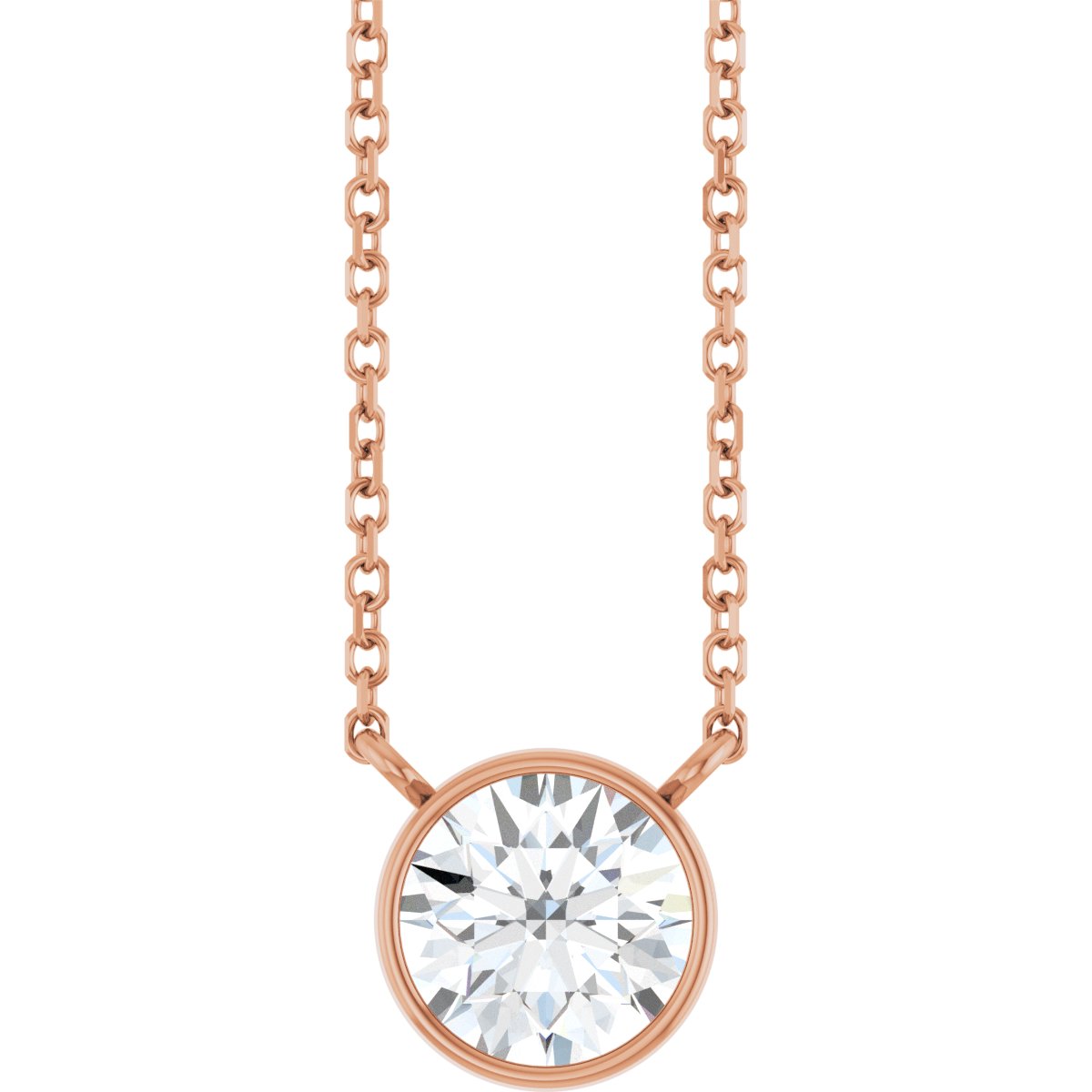 Bezel-Set Lab-Grown Diamond Necklace