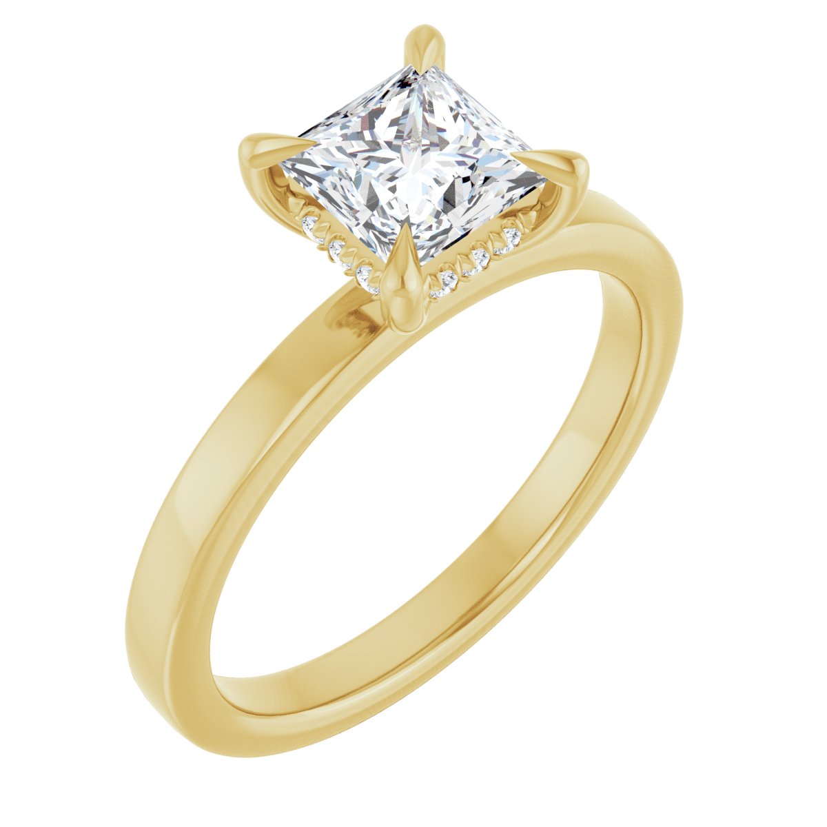 Hidden Halo-Style Engagement Ring