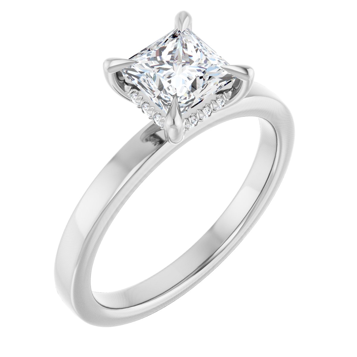 Hidden Halo-Style Engagement Ring