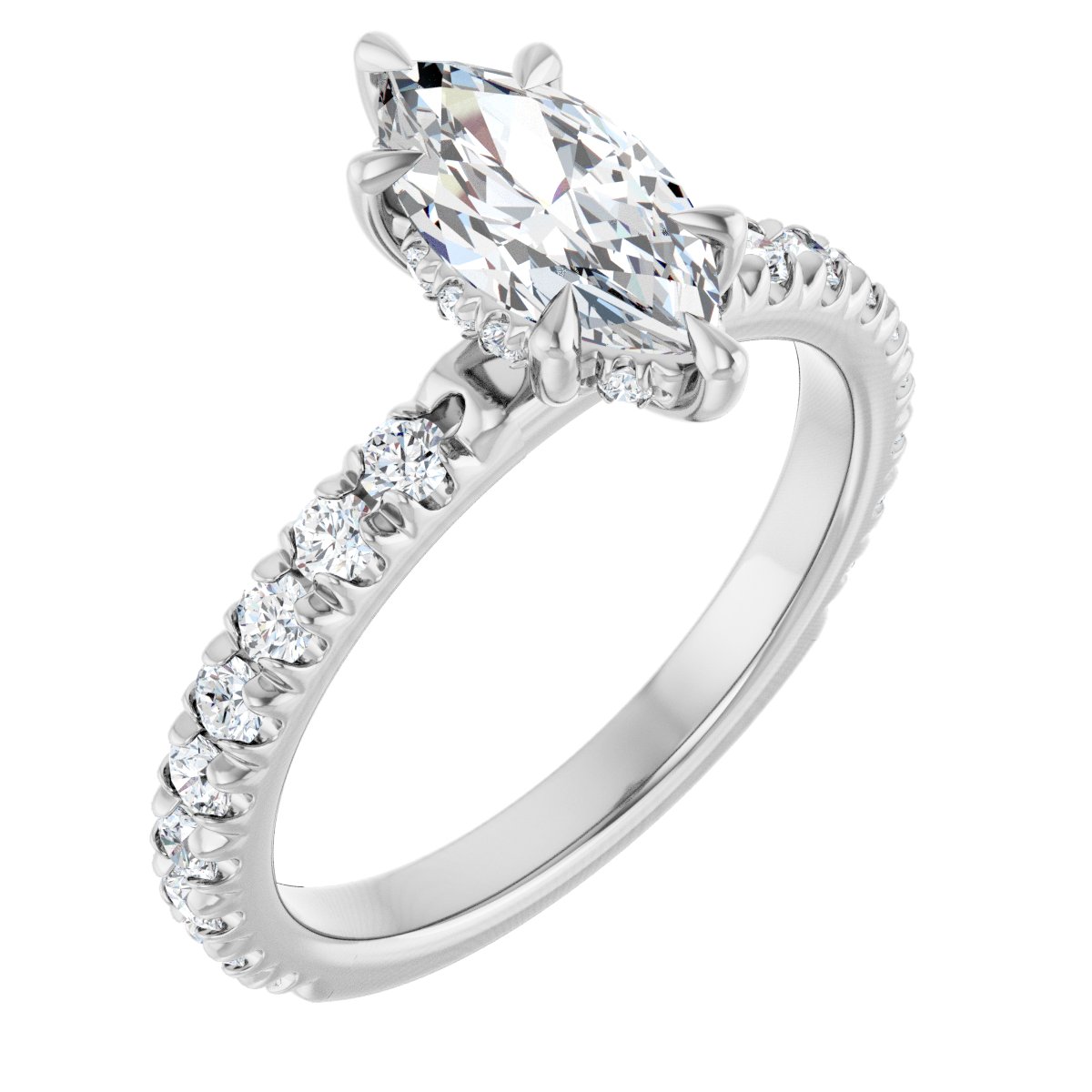 Hidden Halo-Style Engagement Ring