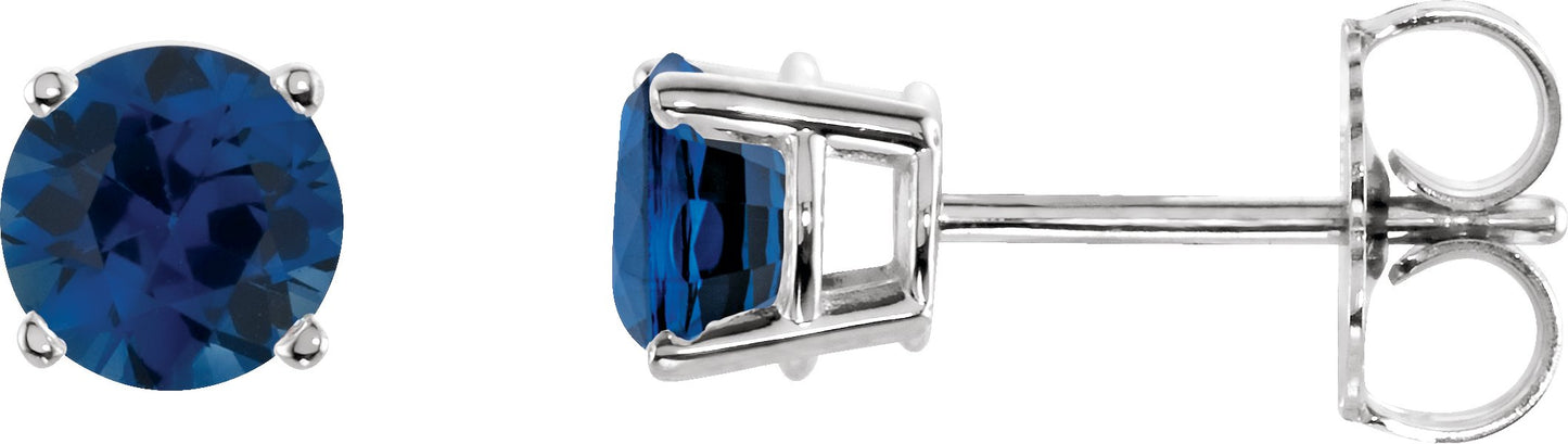 Blue Sapphire Stud Earrings